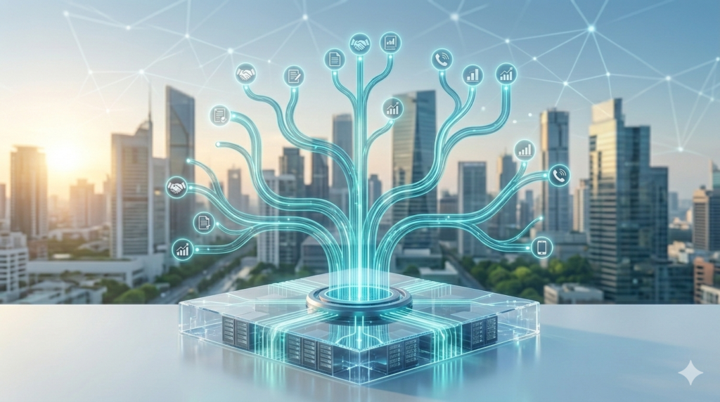 Visionary star map concept representing a successful consulting firm's project history and global growth path through data.