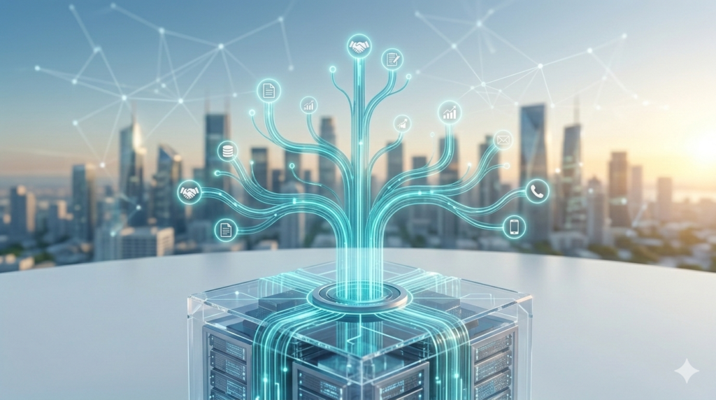 Visionary star map concept representing a successful consulting firm's project history and global growth path through data.