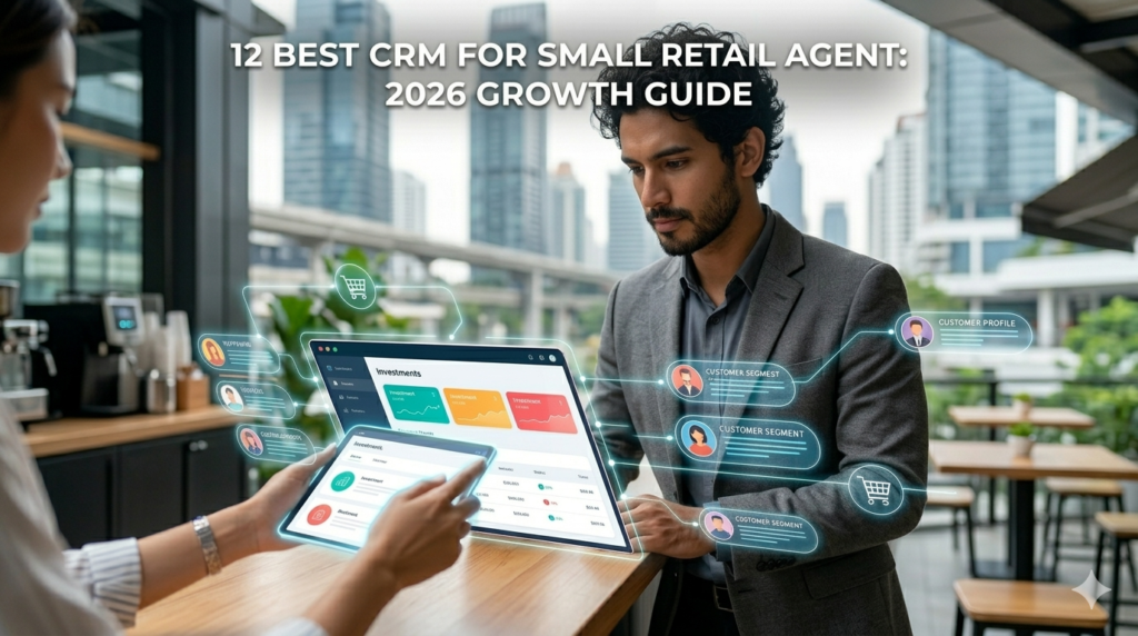 A modern male agent tracks loyalty data on a glowing CRM tablet in 2026.