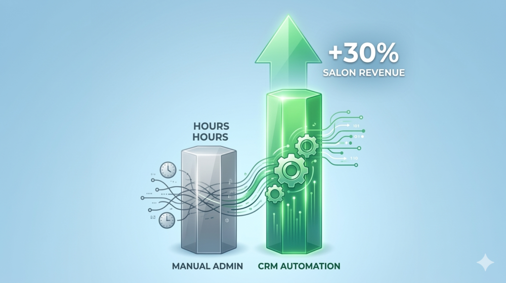 A modern beauty agent stands at a desk, analyzing financial growth charts in a safe office.